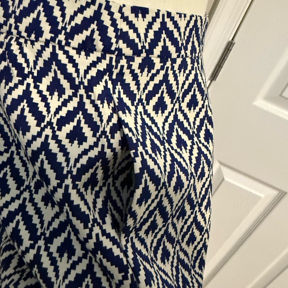 NWT - J. Crew Blue and White Ikat Patterned A-Line Skirt - Picture 5 of 8